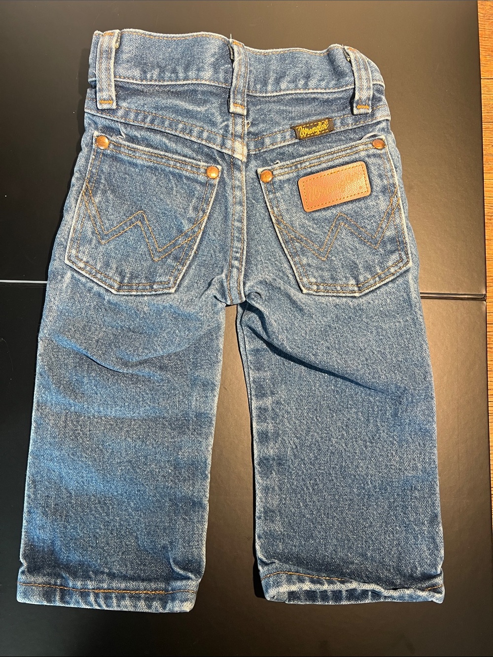 Wrangler Vintage 1991 Toddler Size 1 Slim Fit Blue Heavy Denim Jeans